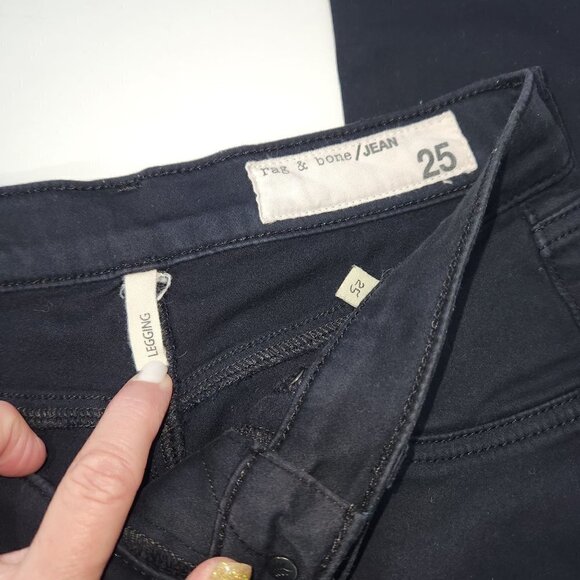 Rag & Bone Black Jean Legging‎ Womens 25 Knit Skinny Stretch Comfort - Picture 3 of 6
